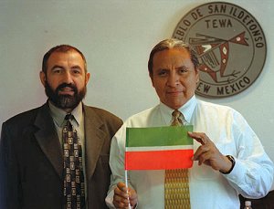 Irek Bikkinin, left, the author of this article, was chosen by the Tatar Internet